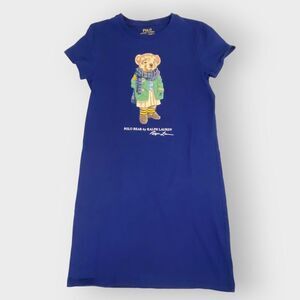 Polo Ralph Lauren Girls Polo Bear T Shirt Dress | L 12 to 14 | Blue